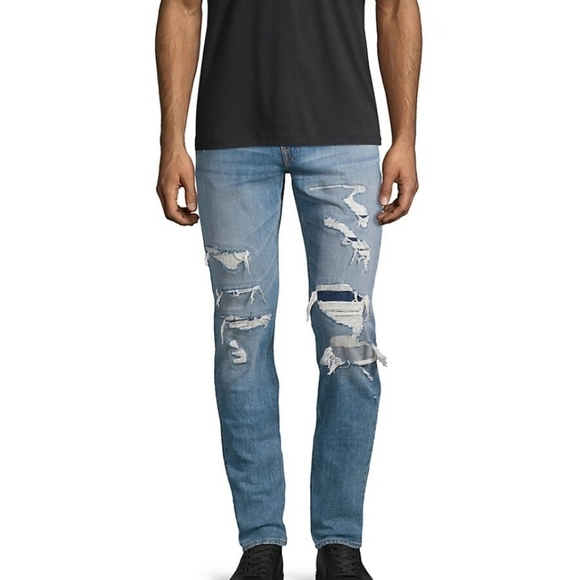 NWOT 7FOR ALL MANKIND RYLEY DISTRESSED JEAN/ITALIAN FABRIC/SOLD OUT ONLINE - Picture 4 of 16
